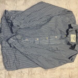 Abercrombie & Fitch Navy and White Striped Shirt